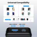 Mini Portable Charger, Small Power Bank 22.5W 10000mAh with Dual 22.5W Outputs, LED Digital Display, PD Fast Charging for iPhone 17 16 15 14 Pro Samsung(Black)