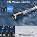 Sewer Camera Self Leveling, Sewer Inspection Camera 100 ft/30 m with Distance Counter, 7'' IPS 1080P Monitor and DVR Recorder, IP68 Waterproof, 12 Adjustable LED Lights(16GB Card)