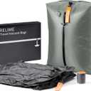 Classic Series Vacuum Bags for Travel Luggage with Wireless Pump, Compression Bags for Carry On Suitcases and Backpack, Vacuum Seal Packing cube for Cloth Packing ((2PC + PUMP Gray & Green)