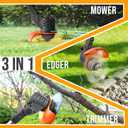Cordless Weed Wacker Battery Powered Weed Eater with 2 Battery and Charger, 21V Electric Grass Trimmer with Metal Blade, 3 in 1 Stringless Weed Trimmer, Brush Cutter, Edger for Lawn Yard