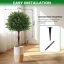 23.5" Artificial Cypress Trees Set of 4 UV Resistant Cedar Evergreen | Set of 4 UV-resistant 23.5" faux cypress trees. Realistic cedar evergreen shrubs for indoor outdoor porch garden yard decor.