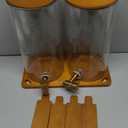 2PCS Drink Dispenser, 1.5 Gallon Each Glass Beverage Dispenser with Wood Stand and Stainless Steel Faucet Ideal for Juice, Lemonade, and Tea,Large Drink Dispenser for Parties and Home Use