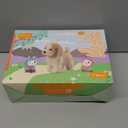 OR OR TU Walking Barking Toy Dog with Remote Control Leash, Plush Puppy Electronic Interactive Toys for Kids, Shake Tail,Pretend Dress Up Realistic Stuffed Animal Dog Age 3 4 5 6+ Years Old Best Gift (Tan+white)