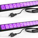 2PCS 40W LED Black Light Bar, Black Lights for Glow Party, Blacklight with Plug &Switch, Each Light Up 484 Sq.ft Area, Glow Light for Halloween, Fluorescent Body Paint, Stage Lighting, Bedroom