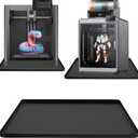 19.7x15.7 Silicone Base Mat Compatible with Flashforge, Comgrow, Elegoo, Bambulab and Most of 3D Printers, 3D Printer Vibration Anti-Slip Mat 3D Printer Accessories (19.7x15.7) (Black)