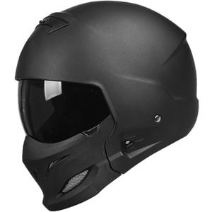 Full Face Motorcycle Helmet for Unisex-Adult Dirt Bike ATV Scooter Cruiser 3/4 Face Motocross Helmet Interchangeable Mouth Cover DOT Approved