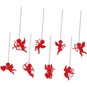 Cupid Pendant Decorations Valentine S Day Hanging Ornaments Romantic Wedding Room Decor Paper Streamers 7.87X5.47 Inches
