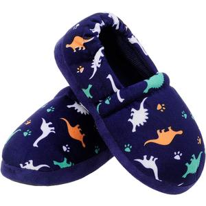 MIXIN Boys Slippers Indoor House Slippers Bedroom Dinosaur Soft Warm Boys House Shoes with Memory Foam (9-10 Toddler, Blue)