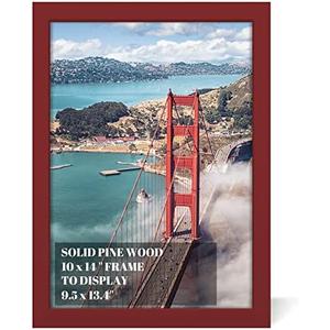 10x14 inch Wood Picture Frames for Wall Hanging,Diamond Painting Frames Rectangle Baby Scan Picture Frame for Family Walls Decoration,Anniversary,Wedding,Christmas,Halloween,Shower,Certificate (Red)
