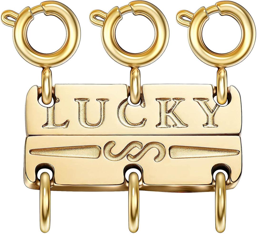 kcctoo Necklace Layering Clasp Womens Jewelry Separators 18K Gold and Silver Magnetic Multiple Necklace Clasp for Women Layered Look