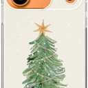 Watercolor Christmas Tree Phone Case Compatible with iPhone 17 Pro Max, Aesthetic Christmas Phone Case for iPhone 17 Pro Max