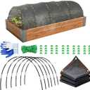 80"x120" Garden Shade Kit 80% Garden Shade Cloth with Hoops for Garden Raised Bed Shade Cover for Plants Vegetables Fruit Heat Protection