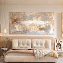 I@U Brown White Large Wall Art Decor Modern Abstract Wall Art Living Room Pictures Wall Decor For Bedroom Office Kitchen Dining Room Canvas Print Large Artwork For Walls 29x58 Inch