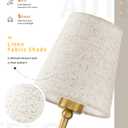 AUTELO Gold Vanity Light, Lights for Vanity with Fabric Linen Shade, 3-Light Wall Sconce, Lighting Fixtures Over Mirror for Bathroom Bedroom, W2664-3 BG