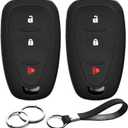 2pcs Compatible with Chevy Chevrolet Equinox Traverse Trailblazer Blazer Sonic Spark Trax Volt Bolt EV EUV Camaro Cruze Malibu Limited Key Fob Cover Case Key Chain Protector 3 Buttons Holder
