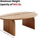 Honyee Modern Oval Coffee Table, Small Coffee Tables for Living Room - Oak Wood Top with Solid Legs, Wooden Center Table Easy Assembly for Living Room &Bedroom,Office, Natural, 39.3 inches x 23.6 inches x 16.5 inches