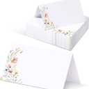 120 Pcs Watercolor Wildflower Place Cards Tented Seating Floral Place Blank Table Name Cards Signs Folding for Party Bridal Shower Dinner