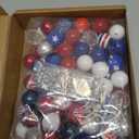 Poen 100 Pcs 20 mm Rhinestone Bubblegum Beads for Pens Bulk Mixed Crystal Resin Chunky Beads for DIY Craft Keychain Necklace Bracelet Jewelry Making Decor for Holiday(Red, White, Blue,Patriotic)