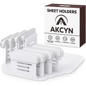 Bed Sheet Holders for Corners 4-Pack Sheet Suspenders & Sheets Holder, Strong Grip bed accessories , No-Slip Mattress Fasteners, Keeps Sheets Tight & Smooth, Easy Install & Fits All Mattress Type