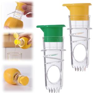 Lemon Squeezer,2025 New Screw-Top Lemon Squeezer Manual Juicer with Built-In Filter Orange Citrus Press,Squeeze Lime for Cocktails Easy to Use,2PCS(Yellow+Green)