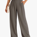 LILLUSORY Wide Leg Dress Pants Women's High Waisted Dressy Trousers, Grey