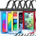 Up to 8.3" 5 Pack Multicolor Universal Waterproof Phone Pouch, Phone Waterproof Case Dry Bag,Protection Level: IP68,Outdoor Sports for Apple iPhone,Samsung,and More,White,Blue,Red,Purple,Yellow