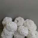 10 Pack 3 inch Artificial Rose Satin Pomander Kissing Balls for Home Wall Wedding Party Ceremony Decoration,White