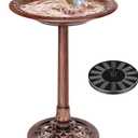VIVOHOME Bird Bath with Solar Fountain for Outside, Polyresin Pedestal Bird Baths with Solar Powered Pump for Outdoor, Garden, Weather-Resistant Birdbaths with 20" Bowl, Bronze