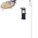 Adjustable Embroidery Hoops Stand for Hand Work,Cross Stitch Frame with 360 Rotation, Hands-Free Stitching,3-in-1 Hoop/Tablet/Phone Holder Floor Stand,White