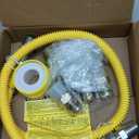 PLUMBINGMASTER 48" Flexible yellow Coated Corrugated line kit for Dryer Stove Range, Flexible Stainless Steel Gas Dryer Kit - 5/8" OD(1/2" ID) Dryer Gas Line with total 6 Connectors—— 3/4" MIP & 1/2"