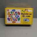 36 Pcs Translucent Pebbles, Rainbow Stones,Light Table Manipulatives Preschool,Light Table Accessories, Includes 24 Activity Cards