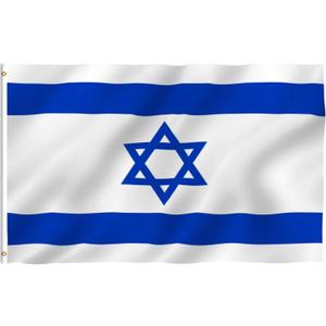 Anley Fly Breeze 3x5 Foot Israel Flag - Vivid Color and Fade proof - Canvas Header and Double Stitched - Israeli National Flags Polyester with Brass Grommets 3 X 5 Ft