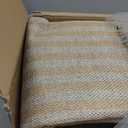 Rugalia Washable Woven 5x7 Area Rug, Khaki Striped Cotton Living Room Rugs Low Plie Non-Slip Bedroom Rug, Modern Farmhouse Neutral Floor Carpet for Dining Room Balcony Outdoor Patio