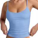 PINKMSTYLE Women's Basic Double Lined Scoop Neck Tank Tops Adjustable Cami Tank Summer Sleeveless Tops 
Small