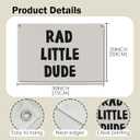 Rad Little Dude Canvas Banner, Boys Room Wall Decor for Kids Nursery Toddler Playroom Bedroom, Neutral Wall Hanging Banner Flag, 30x20 Inch