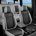 Seat Covers Fit for Toyota Corolla 2015-2026 Leather Car Seat Cover, Stylish Waterproof Breathable Easy to Install Airbag Compatibility, Auto Interior Accessories(5 Seat,Black Gray)