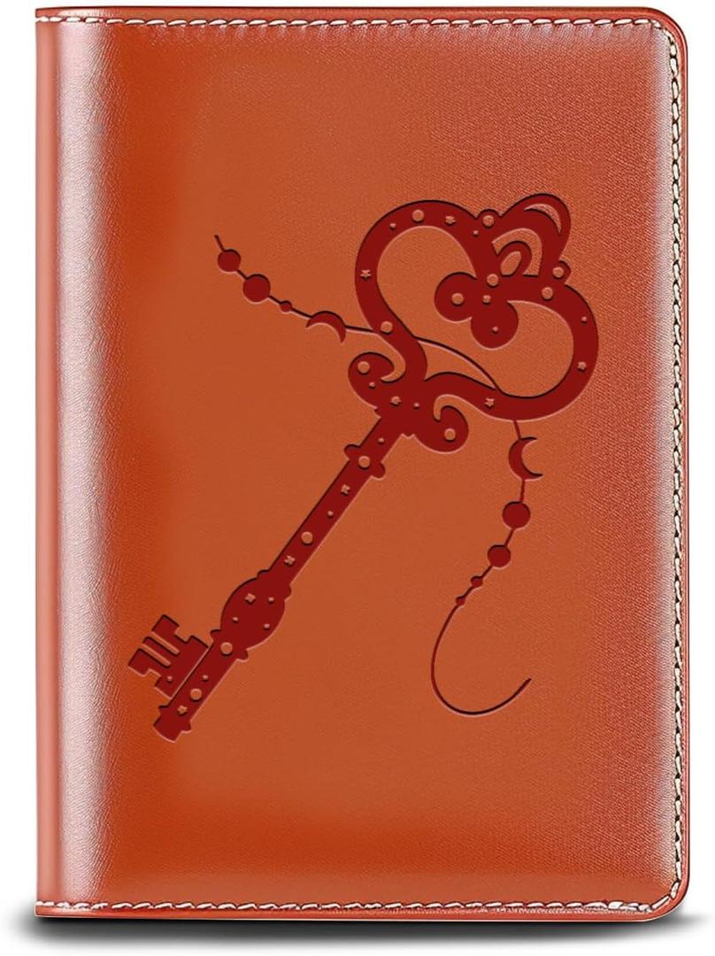 Witchcraft Gift Magic Key Leather Notebook Mysterious Witchy Gifts Witchcraft Lovers Gifts Halloween Party Gift Moon Phase Gift(A Key)