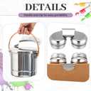 2 Pcs Paint Brush Cleaner Set Stainless Steel Double Dipper Palette Cup Paint Brush Portable Washer Holder for Oil Cleaner Kits(Straight Shape,Jumbo)