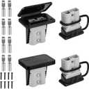 120 Amp Battery Quick Connect/Disconnect Connector,2 to 6 Gauge Battery Quick Connect with Mounting Bracket Waterproof Cap for RV,Truck,Winch (4 PCS)
