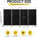 RANTILA 4 Panel Room Divider, 6 Ft Tall Folding Privacy Screen Room Dividers, Freestanding Room Partition Wall Dividers, 136''W x 20''D x 71''H, Black