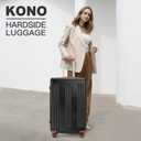 Kono Lightweight 28 Inch Expandable Luggage with Quiet Spinner Wheels TSA Lock, Scratch and Drop Resistant PC+ABS Hardside Durable Large Checked Suitcase, Black & Brown