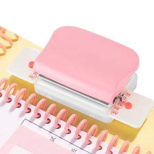 Watris Veiyi 6 Hole Punch, Loose Leaf Paper Puncher for A4/A5/B5 Size, Portable Handheld Metal Circle Punch Paper Puncher, 5 Sheet Capacity, Pink Watris Veiyi 6 Hole Punch, Loose Leaf Paper Puncher for A4/A5/B5 Size, Portable Handheld Metal Circle Punch Paper Puncher, 5 Sheet Capacity, Pink