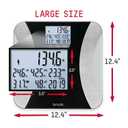 Taylor Digital Glass Body Composition Scale - Measures Body Fat, Water, Muscle Mass - Athlete Mode, 8-User Recognition, 500 lb Capacity, Black