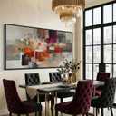 Large Abstract Canvas Wall Art for Living Room - Yellow and Orange Modern Framed Pictures for Bedroom or Office Decor - Contemporary Wall Art for Home Interior Decoration 29×58IN