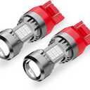 PHINLION 7443 Red LED Light Bulbs, Super Bright 7444 7443LL 7440LL LED Brake Tail Stop Lights or Rear Turn Signal Blinker Lights, Dual Filaments, Non-polarity, Pack of 2