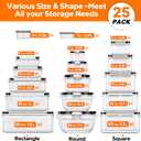 50 PCS Food Storage Containers with Lids (25 Containers & 25 Lids) - Reusable Plastic Food Containers for Kitchen Storage and Organization BPA-Free Leakproof Meal Prep Container with Labels & Pen