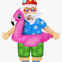 Christmas Santa Inflatable Costume Blow up Santa Inflatable Suit Outdoor Decorations Xmas Cosplay for Adults