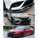 3Pcs Front Bumper Lip Compatible with Toyota Camry SE XSE 2021-2024 V2 Style, Air Dam Lower Chin Spoiler Splitter Fits for 2021 2022 2023 2024, Protection Body Kit (Carbon Fiber Pattern)