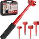 Vdsfand 4 in 1 Door Hinge Adjustment Tool Kit Door Gap Adjustment Tool for Precise Hinge Gap Adjustment Upgraded Hinge Gap Adjusting Wrench for Installation and Repair of Residential and Commercial (Black)