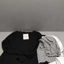 Riyiper 3 Pack Women's Long Sleeve Shirts Ribbed Cotton Boat Neck Tops Lettuce Trim Underscrub Slim Fit Casual Basic Tees S